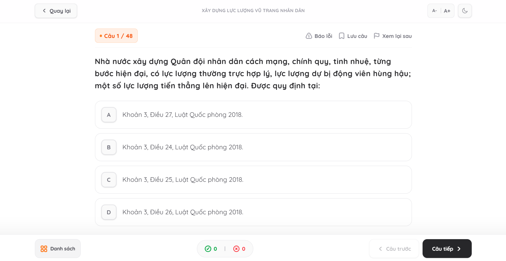 Tính năng Luyện tập nhanh