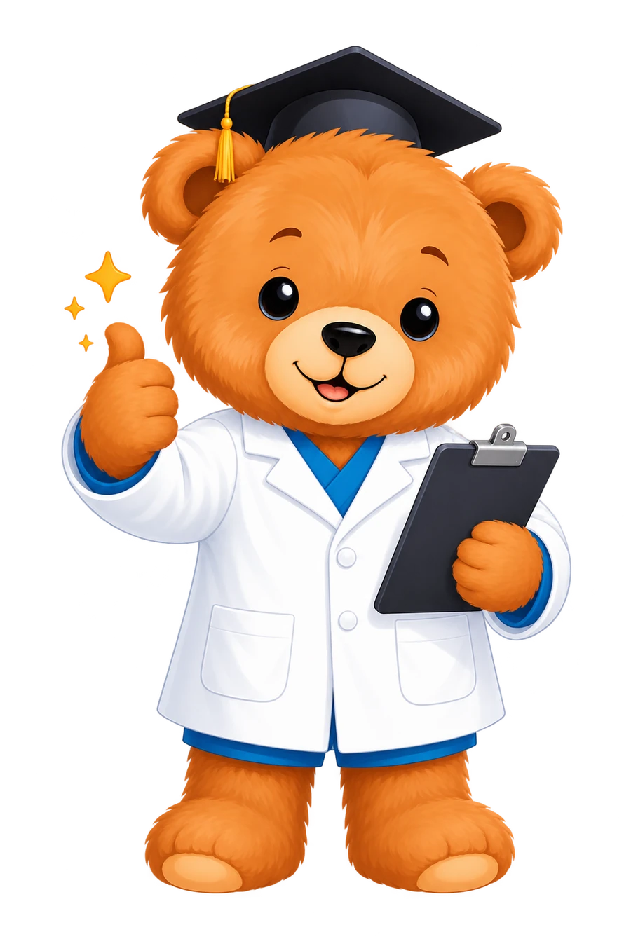 Mascot Min Min Team cầm bảng